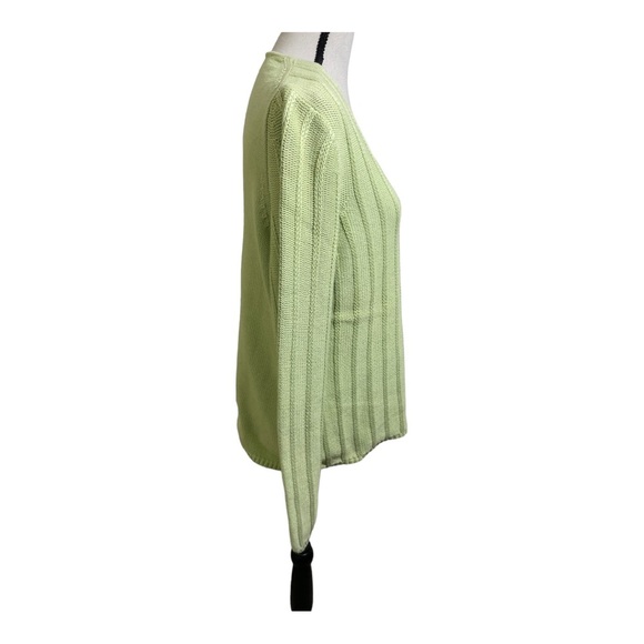 Brooks brothers womens heavy knit V-neck long sleeve sweater light green Large - Picture 4 of 11